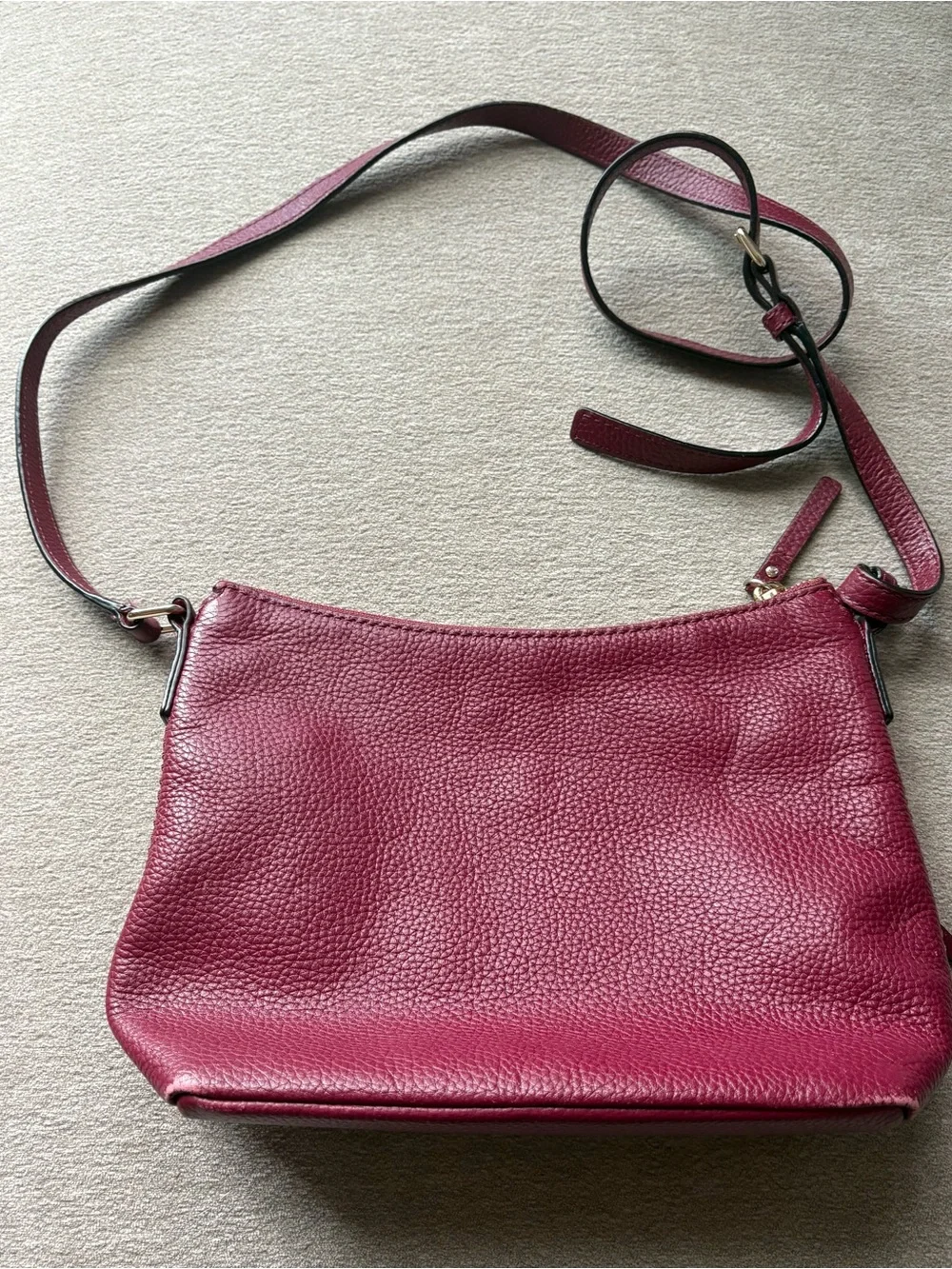 Kate spade Pebbled Leather Crossbody Bag in Berry